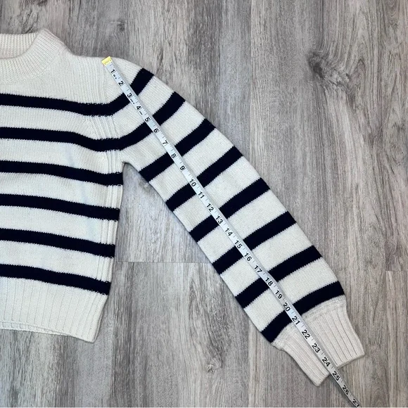 La Ligne Women's Crew Neck Sweater - Black and Cream Stripes Size Small - Picture 9 of 12